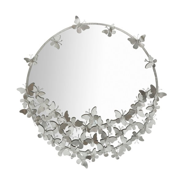 Okroglo srebrno stensko ogledalo Mauro Ferretti Round Silver, ø 91 cm