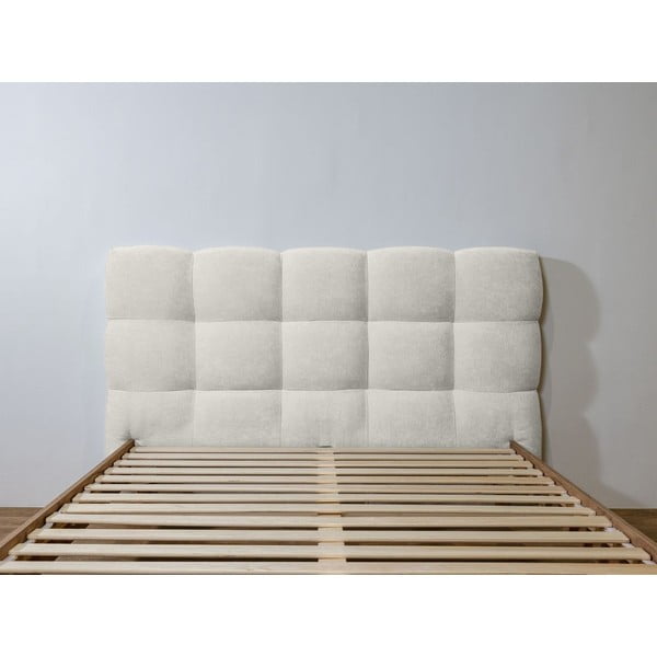 Svetlo siva oblazinjena zakonska postelja z letvenim dnom 160x200 cm Kumo – Bobochic Paris-image-3