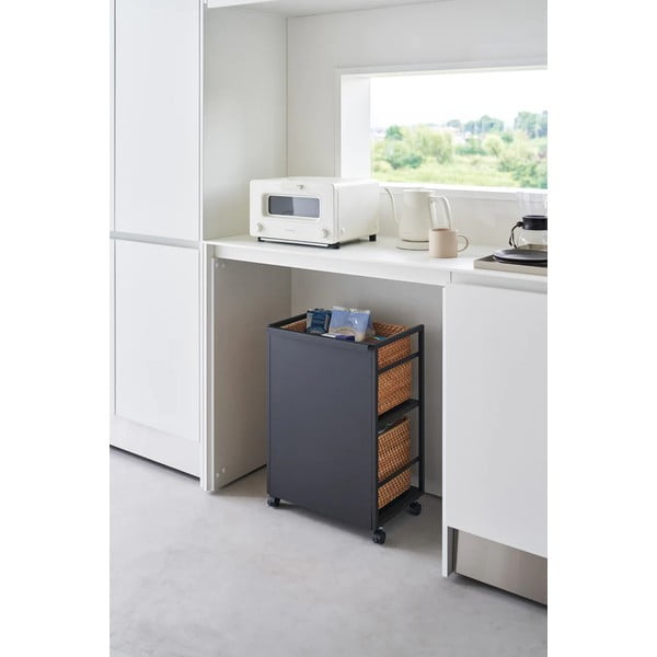 Črn kovinski regal na koleščkih 42x60 cm Tower – YAMAZAKI-image-4