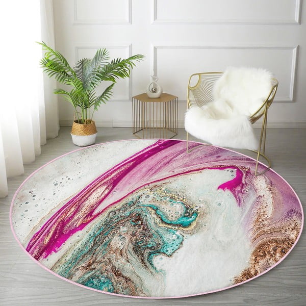 Pralna okrogla preproga primerna za robotski sesalnik ø 120 cm Comfort – Mila Home-image-3