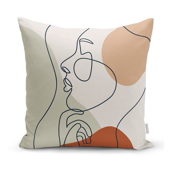 Prevleka za vzglavnik Minimalist Cushion Covers Post modern Drawing Face, 45 x 45 cm