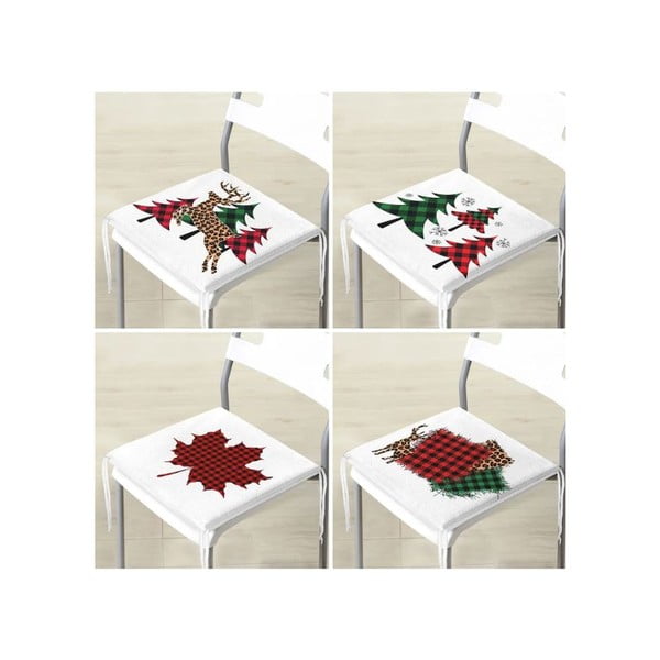 Sedežne blazine z božičnim motivom v kompletu 4 ks 40x40 cm Tartan – Mila Home-image-4