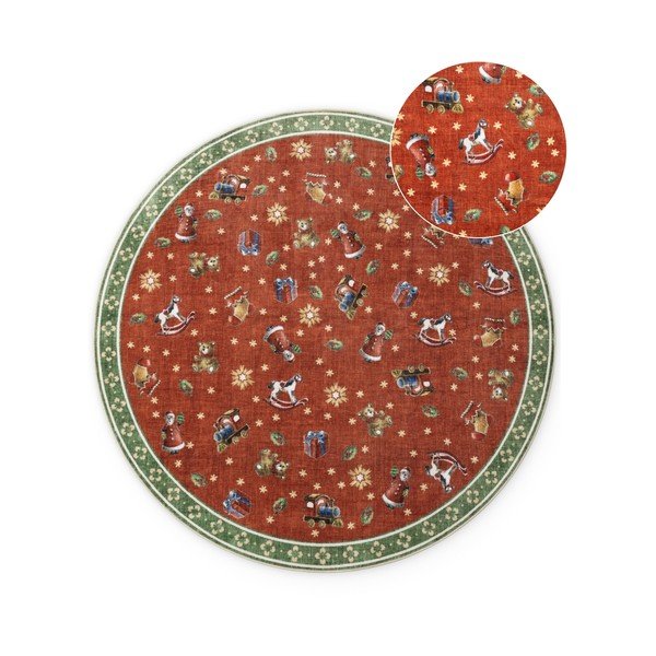Rdeča/zelena okrogla preproga z božičnim motivom ø 200 cm Toy's Delight Nostalgic Noel Red Green – Villeroy&Boch