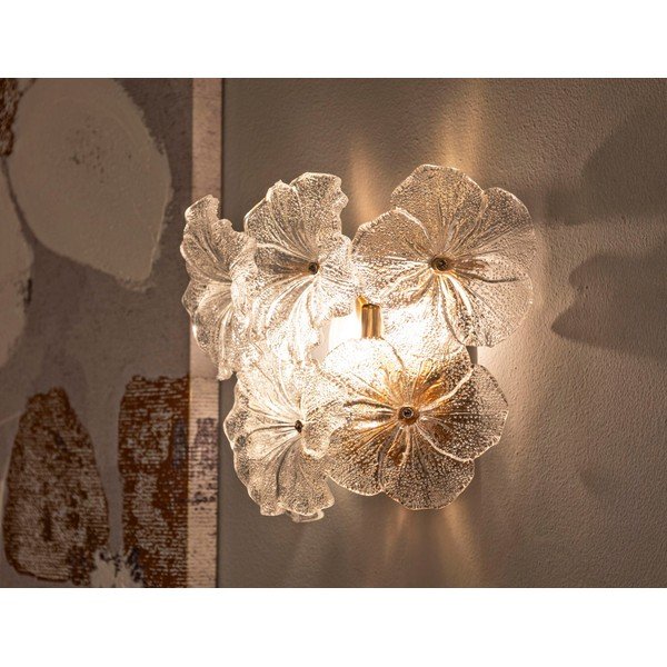 Steklena stenska svetilka v zlati barvi Ibiscus – Mauro Ferretti-image-1