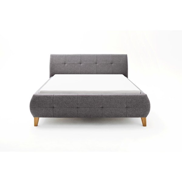 Antracitno siva oblazinjena zakonska postelja s prostorom za shranjevanje z letvenim dnom 180x200 cm Matheo – Meise Möbel-image-4