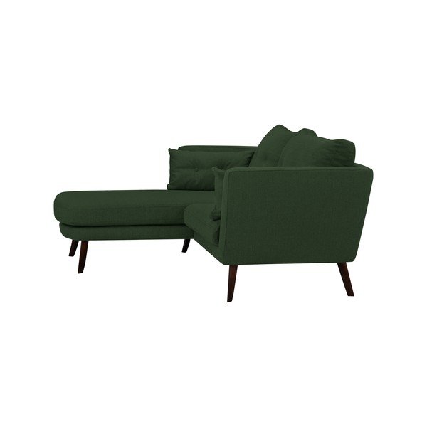Zelena trisedežna zofa Mazzini Sofas Elena, z ležalnikom v levem kotu-image-3