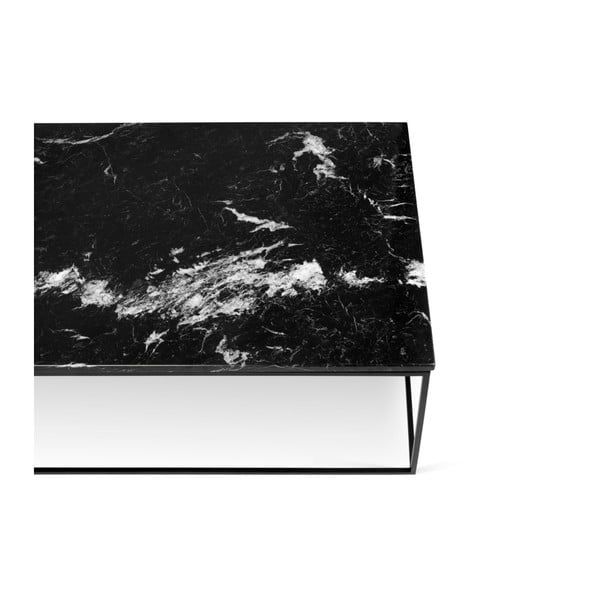 Črna marmorna mizica s črnimi nogami TemaHome Gleam, 120 x 75 cm-image-3
