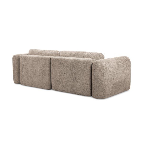 Svetlo rjava raztegljiva kotna sedežna garnitura iz šenilje s prostorom za shranjevanje (levi kot/z ležalnikom) Mele – Makamii-image-3