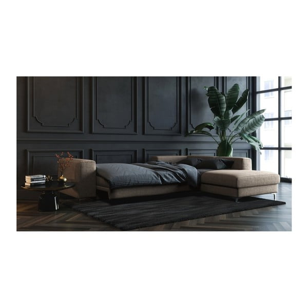 Temno bež kotna raztegljiva sedežna garnitura Devichy Rothe, desni kot-image-4