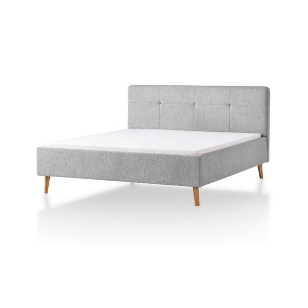 Svetlo siva oblazinjena zakonska postelja 180x200 cm Smart – Meise Möbel