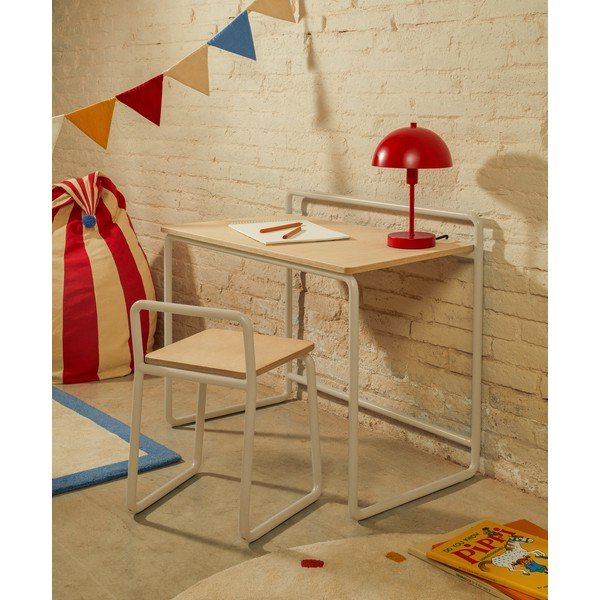 Bež kovinski otroški stol Tinn – Kave Home-image-1