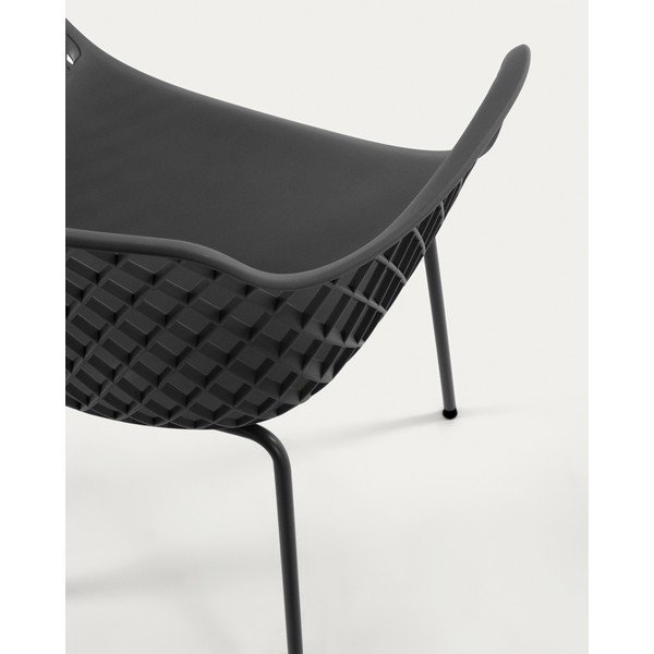 Temno siv kovinski vrtni stol Quinn – Kave Home-image-3