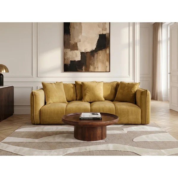 Rumena sedežna garnitura iz šenilje Harlem – Bobochic Paris-image-3