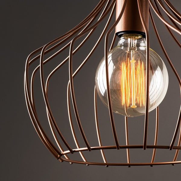 Bakrena viseča svetilka s kovinskim senčilom ø 27 cm Mezopotamya – Opviq lights-image-3