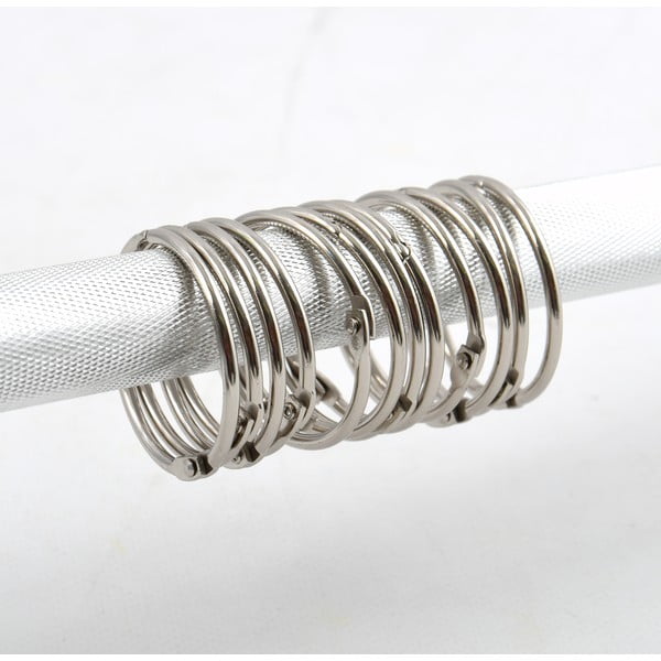 Obročki za tuš zavese v kompletu 12 ks v mat srebrni barvi Ringo Small – Spirella-image-2