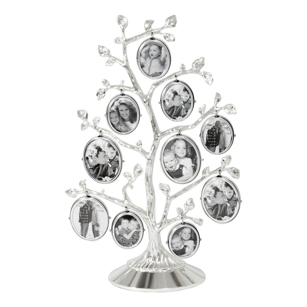 Kovinski stoječ okvir v srebrni barvi 27x18 cm Family Tree