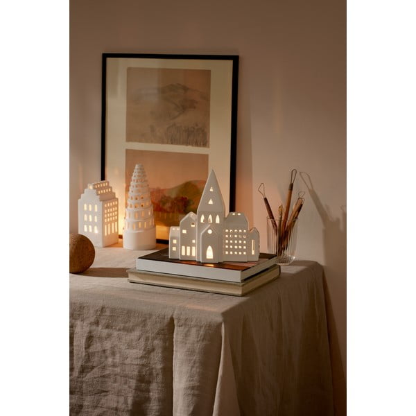 Beli keramični svečnik Kähler Design Urbania Lighthouse City-image-4