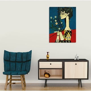 Stenska reprodukcija na platnu Pablo Picasso Jacqueline with Flowers, 30 x 40 cm