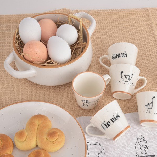 Kremno bele keramične skledice v kompletu 4 ks 850 ml Statek – Orion-image-3