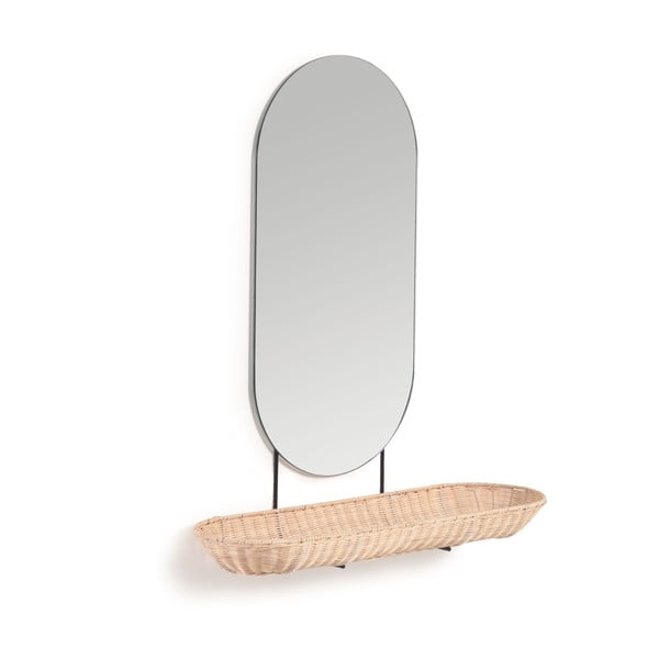 Stensko ogledalo s polico 80x66 cm Ebian – Kave Home