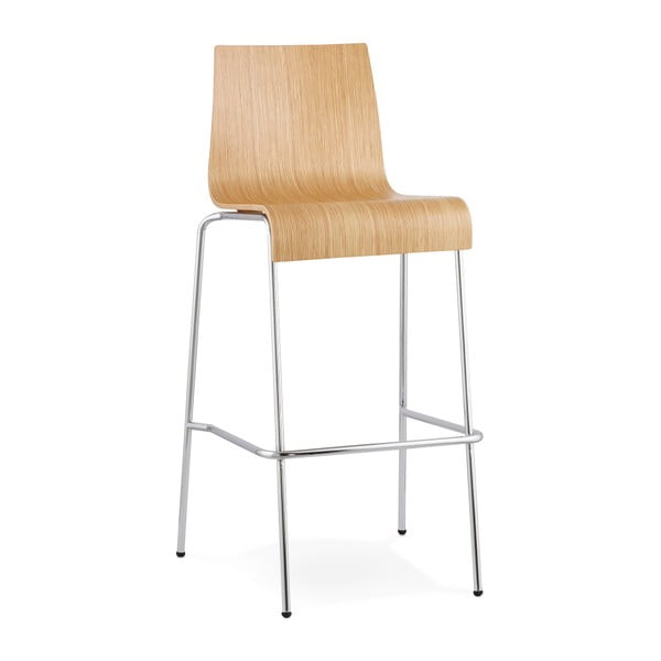 Kokoon Cobe barski stolček s sedežem iz naravnega lesa, višina sedeža 74 cm