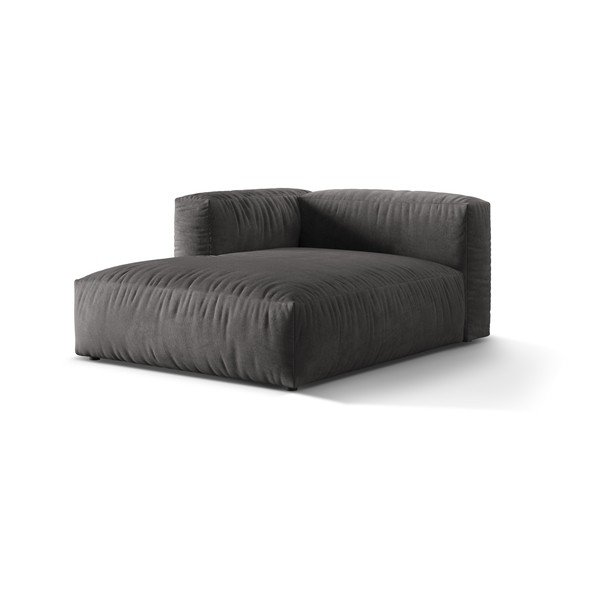 Siv žameten modul za sedežno garnituro (levi kot) Martina – Micadoni -image-1