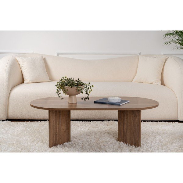 Temno rjava klubska mizica v orehovem dekorju 60x119 cm Sable – Kalune Design-image-3