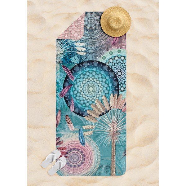 Modra hitro sušeča brisača za na plažo 50x100 cm – HIP-image-1