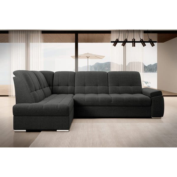 Temno siva raztegljiva/s prostorom za shranjevanje kotna sedežna garnitura (levi kot/v obliki črke L) Sado – ELTAP-image-3