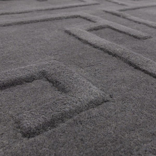 Antracitno siva volnena preproga 200x290 cm Maze – Asiatic Carpets-image-1