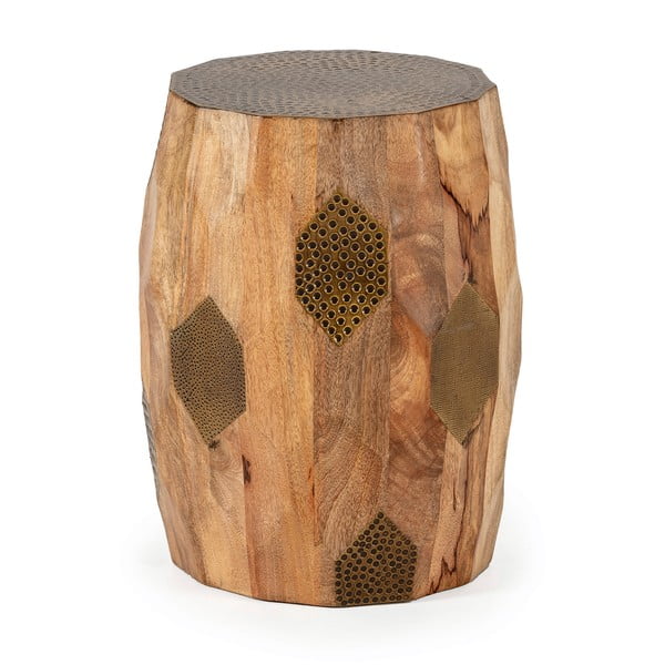 Okrogla stranska mizica iz masivnega manga ø 29 cm Fabia – MOME