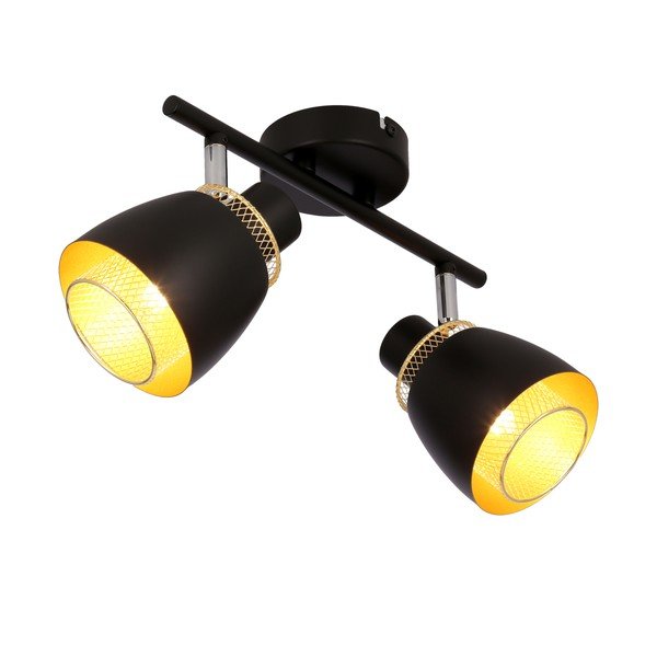 Črna stropna svetilka s kovinskim senčilom 41.5x10 cm Aleksandria – Candellux Lighting