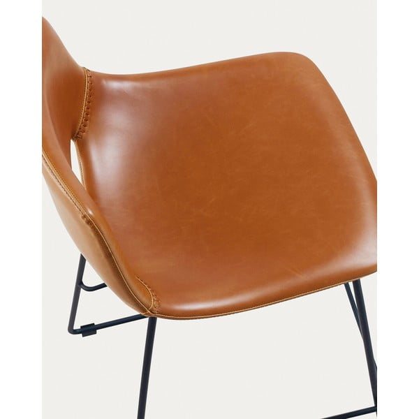 Barski stol iz umetnega usnja v konjak rjavi barvi (višina sedeža 76 cm) Zahara – Kave Home-image-4