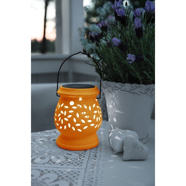 Rdeča keramična zunanja LED svetilka Star Trading Clay, višina 14 cm-image-1