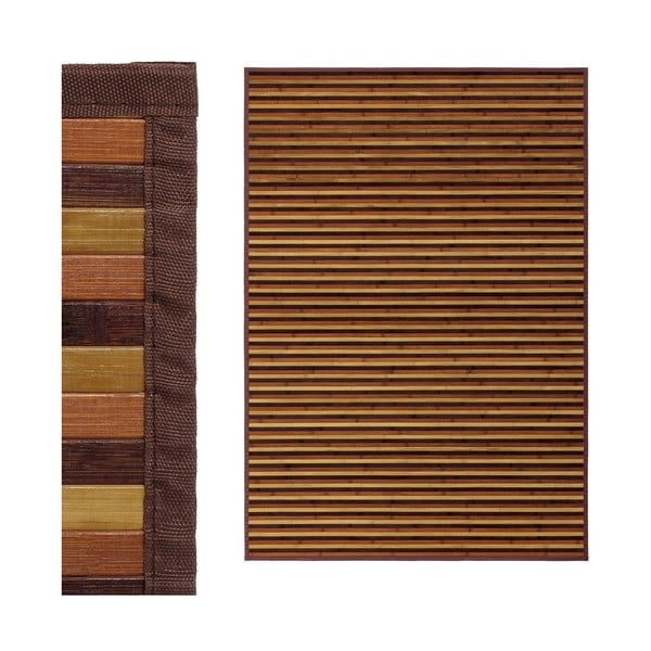 Gorčično rumena in rjava bambusova preproga 140x200 cm – Casa Selección-image-1