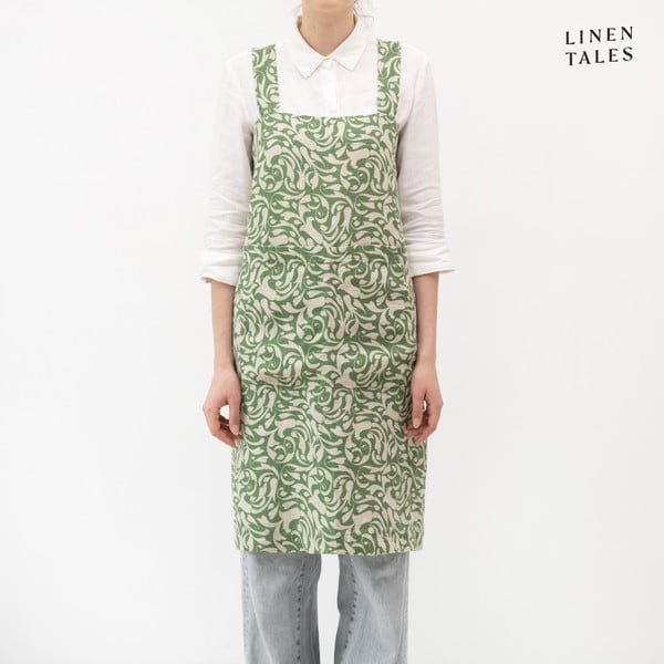 Lanen predpasnik Evergreen Damask – Linen Tales