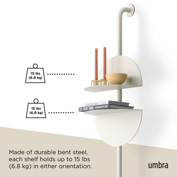 Mat bel kovinski sistem modularnih polic 27x203,5x35 cm Solis – Umbra-image-4
