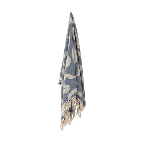 Modro-bež odeja iz recikliranega bombaža 130x160 cm Salobre – Bloomingville