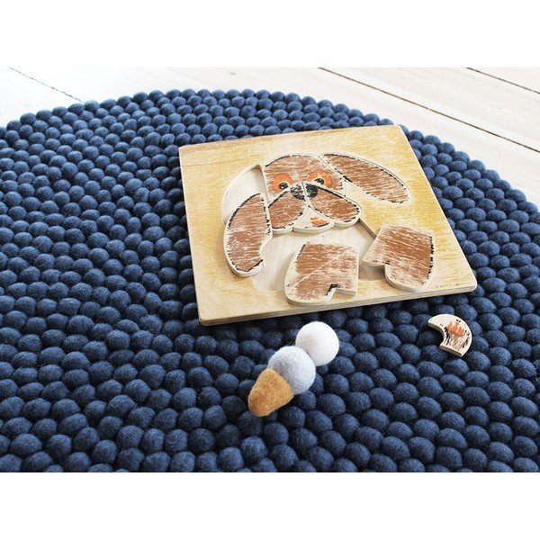 Modra preproga iz volnenega filca Wooldot Ball Rugs, ⌀ 200 cm-image-2