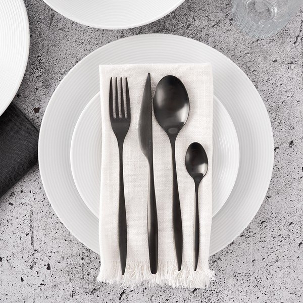 Črn pribor iz nerjavečega jekla 24 ks – Orion-image-2