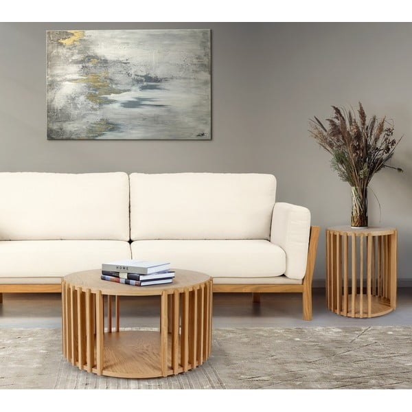 Hrastova kavna mizica Woodman Drum, ø 83 cm-image-1