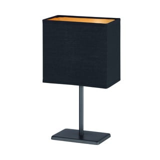 Črna namizna svetilka s tekstilnim senčilom (višina 30 cm) Kate – Fischer & Honsel