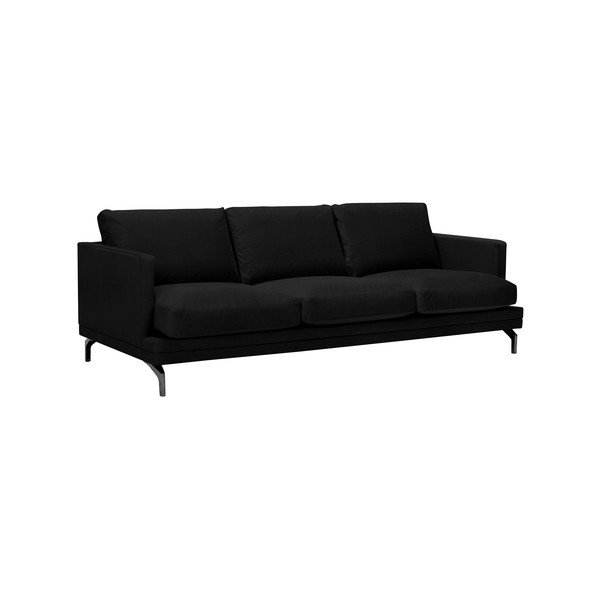 Črna zofa z naslonom za noge v črni barvi Windsor & Co Sofas Jupiter-image-1