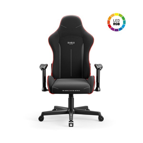 Črn gaming stol X-Starter LED – Diablo Chairs-image-3