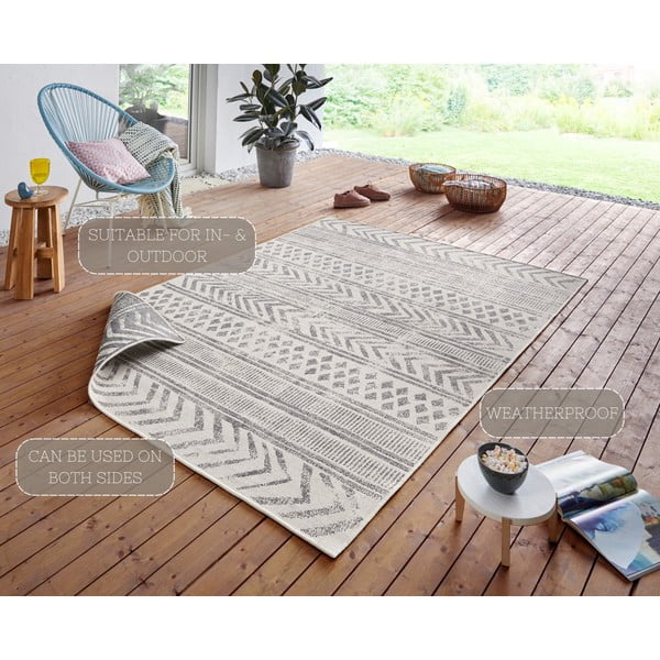 Sivo-krem zunanja preproga NORTHRUGS Biri, 120 x 170 cm-image-4