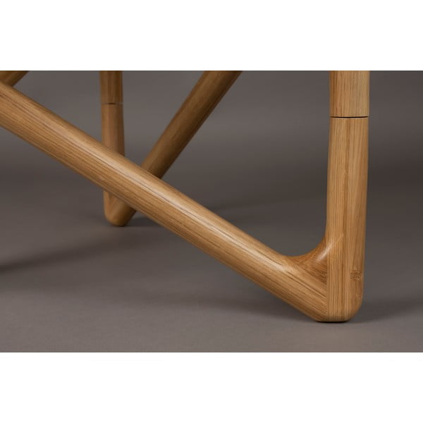 Okrogla mizica s stekleno mizno ploščo v naravni barvi ø 80 cm Naia – Dutchbone-image-1