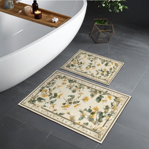 Bež kopalniške preproge v kompletu 2 ks 60x100 cm – Foutastic-image-1