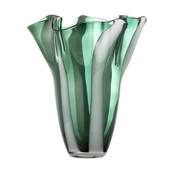 Zelena steklena ročno izdelana vaza (višina 32 cm) Lettice – Bloomingville