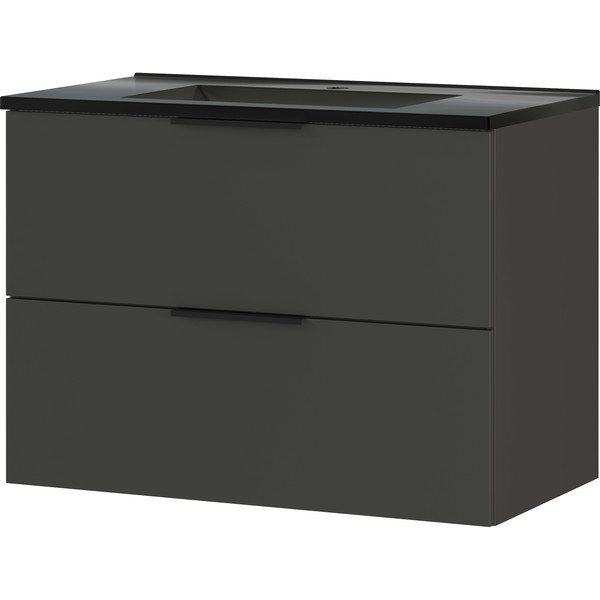 Črno-antracitno siva stenska omarica z umivalnikom 81x61 cm Crandon – Germania-image-3