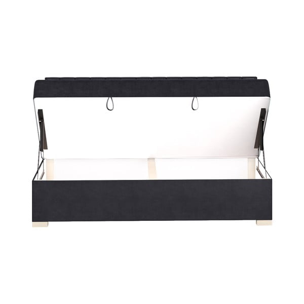 Temno modra otroška postelja s prostorom za shranjevanje z vzmetnico 90x200 cm Chill – Ghado-image-4